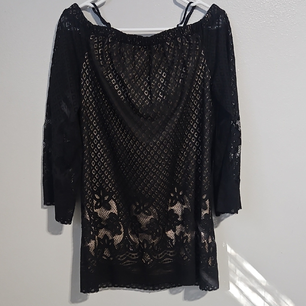 Black Lace Overlay Dress